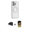 MARSİLYAN™- iPhone 15 Pro Kılıf Ahenk Işık Serisi - Siyah Buffer Cam Ekran Koruyucu + Raze Metal Kamera Lens - LT