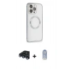 MARSİLYAN™- iPhone 15 Pro Kılıf Ahenk Işık Serisi - Siyah Joko Magic 5D Cam + Raze Metal Kamera Lens - LT