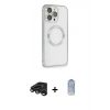 MARSİLYAN™- iPhone 15 Pro Kılıf Ahenk Işık Serisi - Siyah Joko Magic 5D Cam + Raze Metal Kamera Lens - TMGI