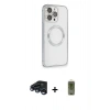 MARSİLYAN™- iPhone 15 Pro Kılıf Ahenk Işık Serisi - Siyah Joko Magic 5D Hayalet Cam + Raze Metal Kamera Lens - LT