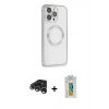 MARSİLYAN™- iPhone 15 Pro Kılıf Ahenk Işık Serisi - Siyah Polymer Nano Ekran Koruyucu + Raze Metal Kamera Lens - GS