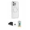 MARSİLYAN™- iPhone 15 Pro Kılıf Ahenk Işık Serisi - Siyah Polymer Nano Ekran Koruyucu + Raze Metal Kamera Lens - GS