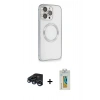 MARSİLYAN™- iPhone 15 Pro Kılıf Ahenk Işık Serisi - Siyah Polymer Nano Ekran Koruyucu + Raze Metal Kamera Lens - LT