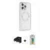 MARSİLYAN™- iPhone 15 Pro Kılıf Ahenk Işık Serisi - Siyah Polymer Nano Ekran Koruyucu + Raze Metal Kamera Lens - LT