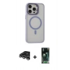 MARSİLYAN™- iPhone 15 Pro Kılıf Ahenk Klasik Özel Seri - Siyah 360 Mat Full Body Arka Koruyucu + Raze Metal Kamera Lens - GS