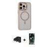 MARSİLYAN™- iPhone 15 Pro Kılıf Ahenk Klasik Özel Seri - Siyah 360 Mat Full Body Arka Koruyucu + Raze Metal Kamera Lens - TMGI