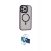 MARSİLYAN™- iPhone 15 Pro Kılıf Ahenk Klasik Özel Seri - Siyah 3D Antistatik Cam Ekran Koruyucu