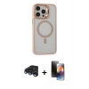 MARSİLYAN™- iPhone 15 Pro Kılıf Ahenk Klasik Özel Seri - Siyah 3D Antistatik Mat Seramik Nano Ekran Koruyucu + Raze Metal Kamera Lens - LT