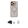 MARSİLYAN™- iPhone 15 Pro Kılıf Ahenk Klasik Özel Seri - Siyah Bilvis 0.18mm Plus Cam Ekran Koruyucu + Raze Metal Kamera Lens - LT