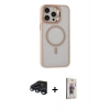 MARSİLYAN™- iPhone 15 Pro Kılıf Ahenk Klasik Özel Seri - Siyah Bilvis 3D Cam Ekran Koruyucu + Raze Metal Kamera Lens - LT