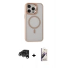 MARSİLYAN™- iPhone 15 Pro Kılıf Ahenk Klasik Özel Seri - Siyah Bilvis 3D Mat Cam Ekran Koruyucu + Raze Metal Kamera Lens - GS