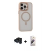 MARSİLYAN™- iPhone 15 Pro Kılıf Ahenk Klasik Özel Seri - Siyah Bilvis 3D Mat Cam Ekran Koruyucu + Raze Metal Kamera Lens - LT