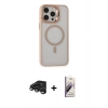 MARSİLYAN™- iPhone 15 Pro Kılıf Ahenk Klasik Özel Seri - Siyah Bilvis 3D Mat Cam Ekran Koruyucu + Raze Metal Kamera Lens - TMGI
