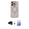 MARSİLYAN™- iPhone 15 Pro Kılıf Ahenk Klasik Özel Seri - Siyah Bilvis 5in1 5D Magic Hayalet Cam Ekran Koruyucu + Raze Metal Kamera Lens - LT