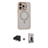 MARSİLYAN™- iPhone 15 Pro Kılıf Ahenk Klasik Özel Seri - Siyah Bilvis Hayalet Cam Ekran Koruyucu + Raze Metal Kamera Lens - SH