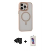 MARSİLYAN™- iPhone 15 Pro Kılıf Ahenk Klasik Özel Seri - Siyah Joko 5D Cam + Raze Metal Kamera Lens - SH