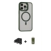MARSİLYAN™- iPhone 15 Pro Kılıf Ahenk Klasik Özel Seri - Siyah Joko Magic 5D Hayalet Cam + Raze Metal Kamera Lens - TMGI