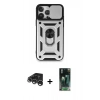 MARSİLYAN™- iPhone 15 Pro Kılıf Ahenk Klasik - Şeffaf 360 Full Body Arka Koruyucu + Raze Metal Kamera Lens - GS