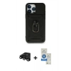 MARSİLYAN™- iPhone 15 Pro Kılıf Ahenk Klasik - Şeffaf Royal Nano Ekran Koruyucu + Raze Metal Kamera Lens - SH