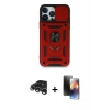 MARSİLYAN™- iPhone 15 Pro Kılıf Ahenk Klasik - Siyah 3D Antistatik Mat Seramik Nano Ekran Koruyucu + Raze Metal Kamera Lens - GS
