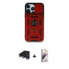 MARSİLYAN™- iPhone 15 Pro Kılıf Ahenk Klasik - Siyah Bilvis 3D Mat Cam Ekran Koruyucu + Raze Metal Kamera Lens - LT