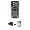 MARSİLYAN™- iPhone 15 Pro Kılıf Ahenk Klasik - Siyah Bilvis 5in1 3D Magic Cam Ekran Koruyucu + Raze Metal Kamera Lens - LT