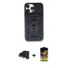 MARSİLYAN™- iPhone 15 Pro Kılıf Ahenk Klasik - Siyah Buffer Cam Ekran Koruyucu + Raze Metal Kamera Lens - TMGI