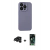 MARSİLYAN™- iPhone 15 Pro Kılıf Ahenk Serisi - Şeffaf 360 Full Body Arka Koruyucu + Raze Metal Kamera Lens - GS