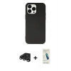 MARSİLYAN™- iPhone 15 Pro Kılıf Ahenk Serisi - Şeffaf Pasifik Cam Ekran Koruyucu + Raze Metal Kamera Lens - TMGI