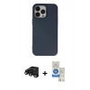 MARSİLYAN™- iPhone 15 Pro Kılıf Ahenk Serisi - Şeffaf Royal Nano Ekran Koruyucu + Raze Metal Kamera Lens - SH