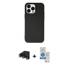 MARSİLYAN™- iPhone 15 Pro Kılıf Ahenk Serisi - Şeffaf Royal Nano Ekran Koruyucu + Raze Metal Kamera Lens - SH