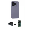 MARSİLYAN™- iPhone 15 Pro Kılıf Ahenk Serisi - Siyah 360 Mat Full Body Arka Koruyucu + Raze Metal Kamera Lens - LT