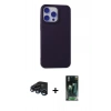 MARSİLYAN™- iPhone 15 Pro Kılıf Ahenk Serisi - Siyah 360 Mat Full Body Arka Koruyucu + Raze Metal Kamera Lens - LT