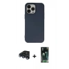 MARSİLYAN™- iPhone 15 Pro Kılıf Ahenk Serisi - Siyah 360 Mat Full Body Arka Koruyucu + Raze Metal Kamera Lens - LT