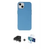 MARSİLYAN™- iPhone 15 Pro Kılıf Ahenk Serisi - Siyah 3D Antistatik Cam Ekran Koruyucu + Raze Metal Kamera Lens - GS