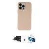 MARSİLYAN™- iPhone 15 Pro Kılıf Ahenk Serisi - Siyah 3D Antistatik Cam Ekran Koruyucu + Raze Metal Kamera Lens - GS