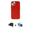 MARSİLYAN™- iPhone 15 Pro Kılıf Ahenk Serisi - Siyah 3D Antistatik Cam Ekran Koruyucu + Raze Metal Kamera Lens - LT