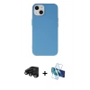 MARSİLYAN™- iPhone 15 Pro Kılıf Ahenk Serisi - Siyah 3D Antistatik Cam Ekran Koruyucu + Raze Metal Kamera Lens - SH