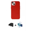 MARSİLYAN™- iPhone 15 Pro Kılıf Ahenk Serisi - Siyah 3D Antistatik Cam Ekran Koruyucu + Raze Metal Kamera Lens - SH