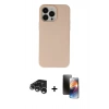 MARSİLYAN™- iPhone 15 Pro Kılıf Ahenk Serisi - Siyah 3D Antistatik Mat Seramik Nano Ekran Koruyucu + Raze Metal Kamera Lens - GS