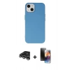 MARSİLYAN™- iPhone 15 Pro Kılıf Ahenk Serisi - Siyah 3D Antistatik Mat Seramik Nano Ekran Koruyucu + Raze Metal Kamera Lens - GS