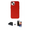 MARSİLYAN™- iPhone 15 Pro Kılıf Ahenk Serisi - Siyah 3D Antistatik Mat Seramik Nano Ekran Koruyucu + Raze Metal Kamera Lens - LT
