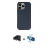 MARSİLYAN™- iPhone 15 Pro Kılıf Ahenk Serisi - Siyah 3D Antistatik Seramik Nano Ekran Koruyucu + Raze Metal Kamera Lens - LT