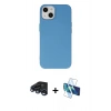 MARSİLYAN™- iPhone 15 Pro Kılıf Ahenk Serisi - Siyah 3D Antistatik Seramik Nano Ekran Koruyucu + Raze Metal Kamera Lens - LT