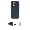 MARSİLYAN™- iPhone 15 Pro Kılıf Ahenk Serisi - Siyah Bilvis 0.18mm Plus Cam Ekran Koruyucu + Raze Metal Kamera Lens - LT