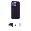 MARSİLYAN™- iPhone 15 Pro Kılıf Ahenk Serisi - Siyah Bilvis 0.18mm Plus Cam Ekran Koruyucu + Raze Metal Kamera Lens - LT
