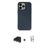 MARSİLYAN™- iPhone 15 Pro Kılıf Ahenk Serisi - Siyah Bilvis 0.18mm Plus Cam Ekran Koruyucu + Raze Metal Kamera Lens - TMGI