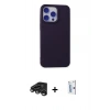 MARSİLYAN™- iPhone 15 Pro Kılıf Ahenk Serisi - Siyah Bilvis 0.18mm Plus Cam Ekran Koruyucu + Raze Metal Kamera Lens - TMGI
