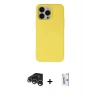 MARSİLYAN™- iPhone 15 Pro Kılıf Ahenk Serisi - Siyah Bilvis 0.18mm Plus Cam Ekran Koruyucu + Raze Metal Kamera Lens - GS