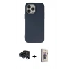 MARSİLYAN™- iPhone 15 Pro Kılıf Ahenk Serisi - Siyah Bilvis 3D Cam Ekran Koruyucu + Raze Metal Kamera Lens - LT